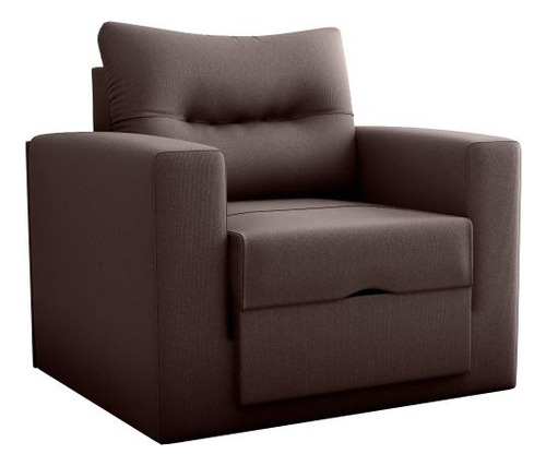 Sofá Cama Marissol 1 Lugar Suede Marrom