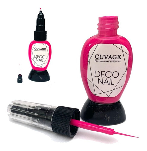Imagen 3 de 5 de Esmaltes Con Pincel Liner Doble Punta Deco Nail Art C