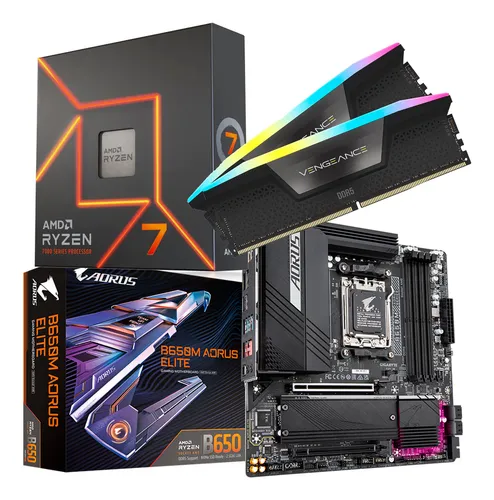 comprar Kit  Ryzen 7 7700x + Gigabyte B650 Aorus Elite + 64 Gb Ddr5