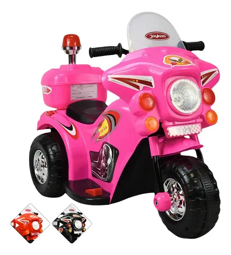GOPLUS Moto Eléctrica Infantil De 3 Ruedas 6V Con Claxon, Faro LED, Marcha Adelante/Atrás – Velocidad 3 Km/h, Carga 30 Kg, Edad 3+ (Rosa)
