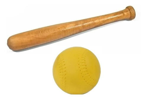 Bate De Softball Baseball De Madera 86 Cm O 76 Cm + Pelota