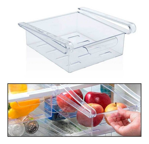 Organizador Gaveta Geladeira 17x17x6 Cm Cristal