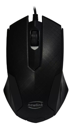 Mouse Usb Newlink Mo228 1000dpi 3 Botões Grid Preto Preto