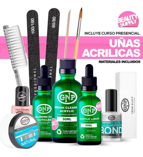 Kit De Materiales + Curso Uñas Esculpidas Acrílico Gnp Nice