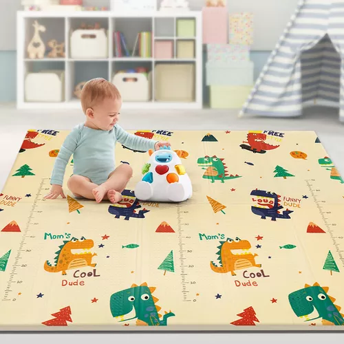  Alfombra de bebé para suelo, 71 x 79 pulgadas, grande, plegable,  de espuma, para bebés y niños pequeños, tapete de juego para gatear, tapete  de juego reversible impermeable para niños, para