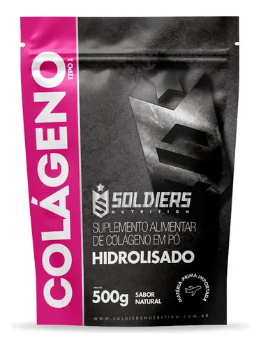Colágeno Hidrolisado 500g Tipo 1 100% Puro Soldiers Nutrition Pel...