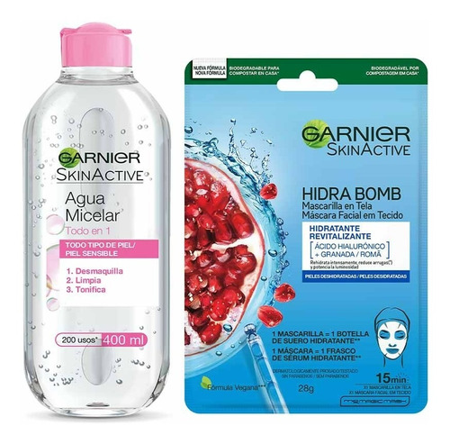 Kit Garnier Agua Micelar 400 Ml + Mascarilla Revitalizante