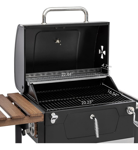 Parrilla De Carbón De 24 Pulgadas Ahumador De Barbacoa