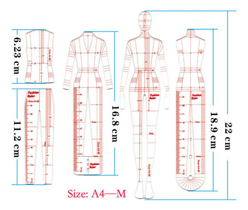 Conjunto Regla Dibujo Moda Mujer Costura Patrones B B