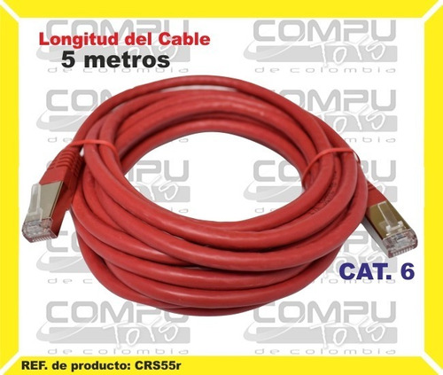Cable Red Rj45 Cat.6 5.5m Rojo Ref: Crs55r Computoys Sas
