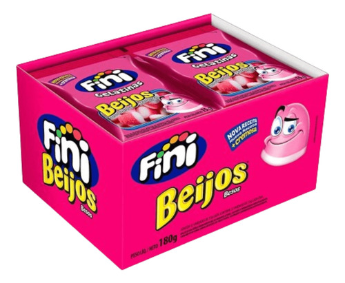 48 Pacote Fini 15g Cada Beijinho Banana Dentadura E Minhoca
