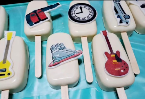 Icepops. Paletas De Chocolate Rellenas Trufas, Decoradas.
