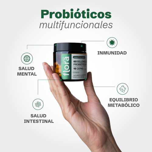 Probióticos 60 Billones Ufc 15 Cepas | 30 Cápsulas | Flora01
