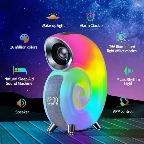 Bocina Altavoz Musical Despertador Forma De Concha