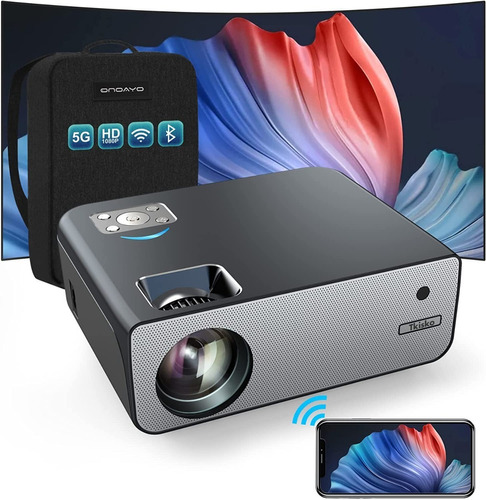 Tkisko Proyector 1080p 4k Con Bluetooth Wifi 5g 450 Ansi Color Gris