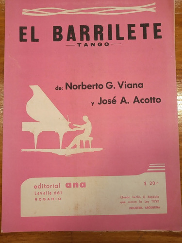 El Barrilete Viana Acotto Tango Partitura 