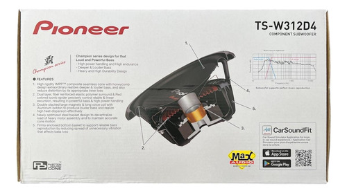 Bajo Pioneer Champion Series Ts-w312d4 Negro