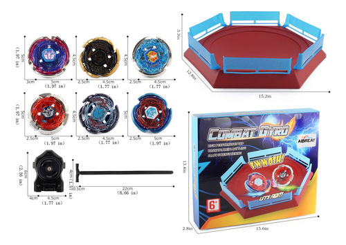 Juego Bey Battling Top Arena Blade Battle Set 6 Tops 2 Lanza Color