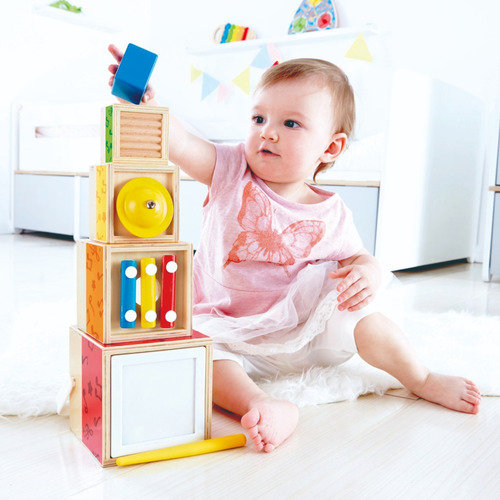 Cubos De Madera Apilables Musicales Hape