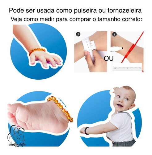 Pulseira / Tornozeleira De Âmbar Infantil - Várias Cores