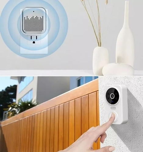 Timbre Inteligente De Puerta Inalámbrico Con Lcd Cámara Wifi