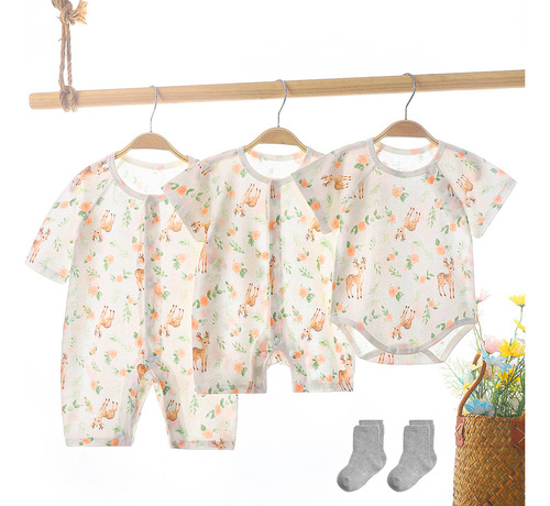 Bodys Bebé Verano Ligero Algodón Confort 3pcs