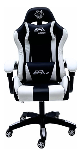 Cadeira de escritório EFA GAMING R gamer ergonômica  branca com estofado de couro sintético