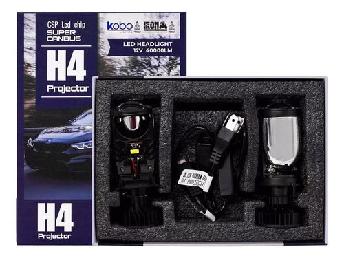 Kit Cree Led H4 Canbus Csp Proyector Con Lupa Alta Y Baja