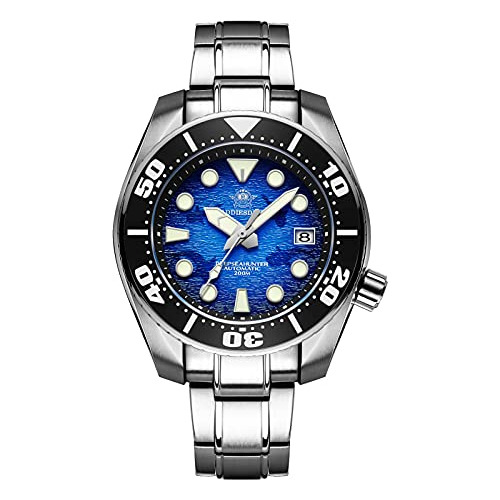 Reloj De Buceo Automático 44.5mm Azul, Resistente Al Agua