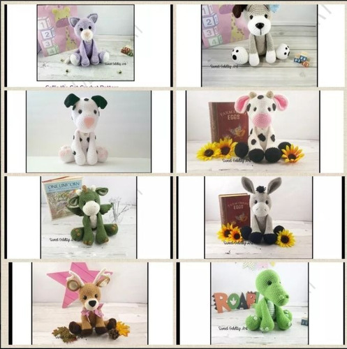 Pack 80 Patrones Animales Amigurumis Muñecos Crochet Ingles