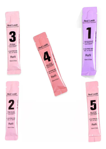 Kit Sache Refil Gel Unhas Sculpting Light 15ml Real Love