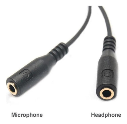 Cable Audio 3.5mm Macho A Doble Jack 3.5 Hembra Audífono Mic