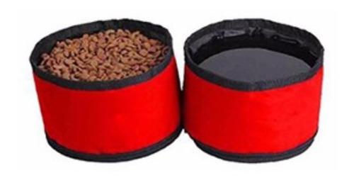 Plato Croquetas Para Perro Plegable Viaje Agua Bowl Color Rojo