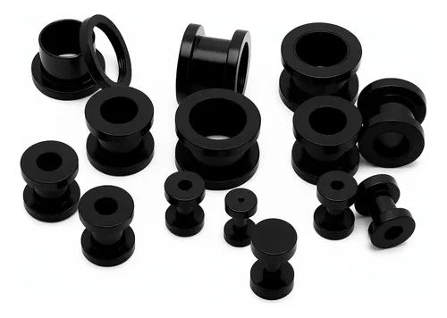 Alargador Black Em Aço Cirurgico Para Orelha Cor Preto - 16mm