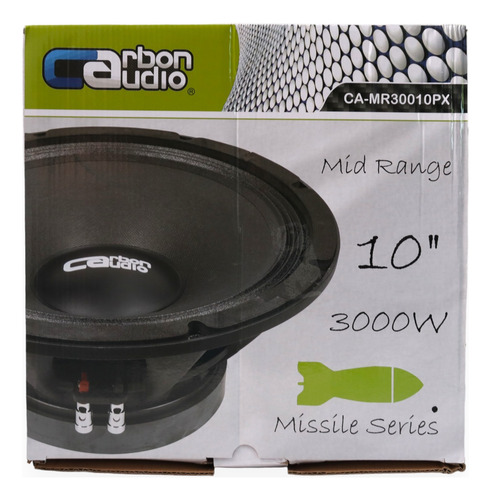 Medio Rango 10 Pulg Carbon Audio Ca-mr30010px 3000w Missile Negro