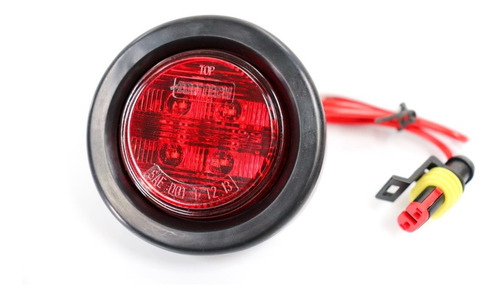 Foco Trocha Led Multivoltaje Rojo 2 Pulgadas Base De Goma