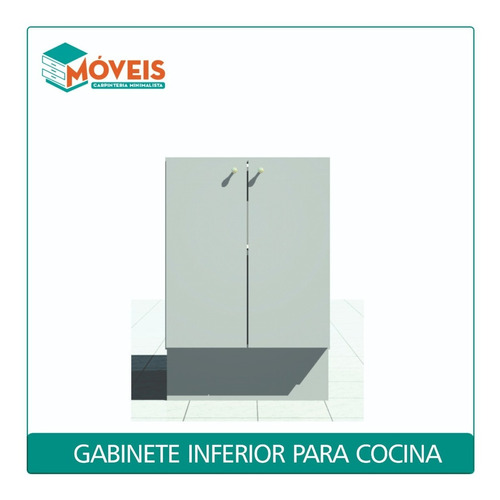 Gabinete Inferior C/2 Puertas Cocina Integral_blanco Mate