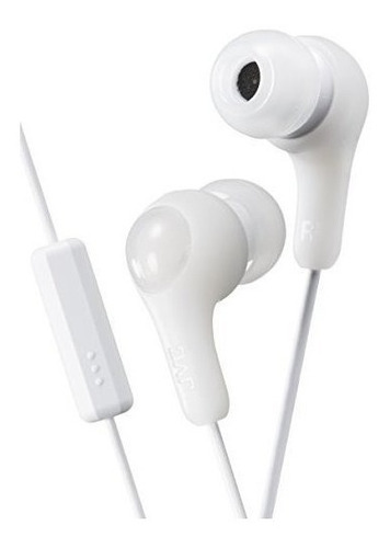 Auriculares De Goma Blanca En La Oreja Con Auriculares Y Mic