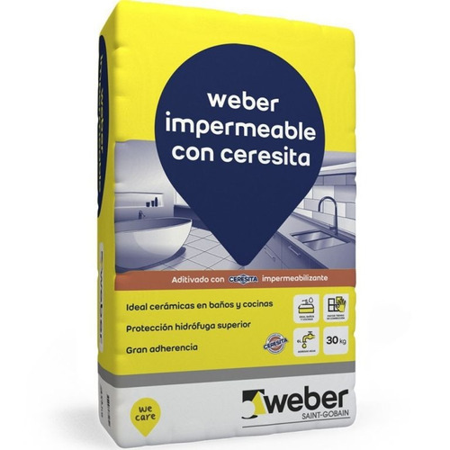Pegamento Weber Col Impermeable X 30kg - Con Ceresita -