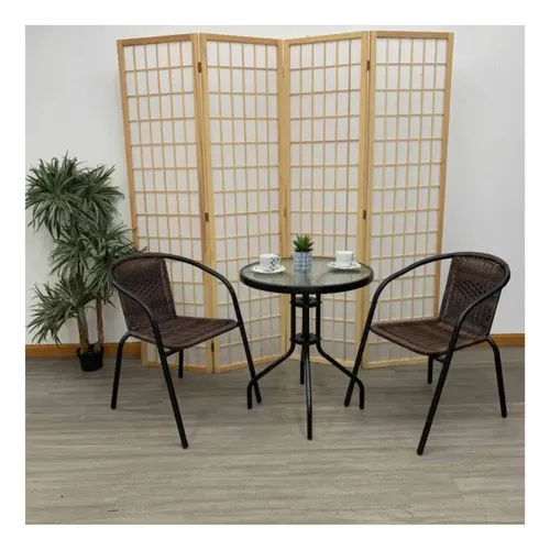 Silla De Terraza Ratan Café Oscuro Bighouse