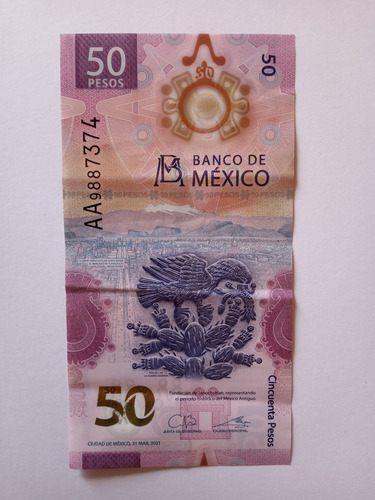 Billete 50 Pesos Mexicanos Ajolote Serie Aa9887474