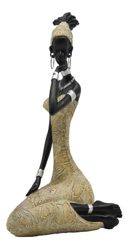 Figura Africana Sentada 28 Cm Afj