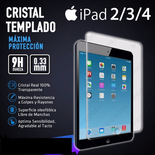  Mica De Vidrio Templado iPad 2 3 4 iPad Air 1 2