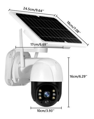 Imagen 3 de 10 de Pack X2 Camara Solar Exterior Ptz Wifi Full Hd Vigilancia