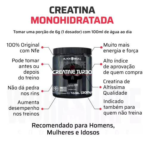 Kit 2 Whey Concentrado 907g Hipercalórico 1 Creatina 300g Sabor Morango
