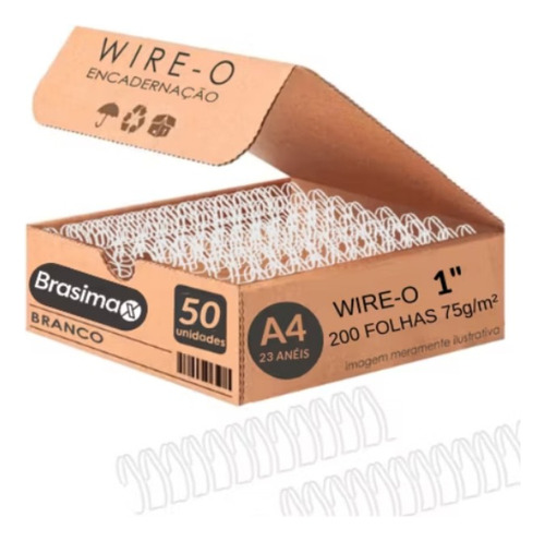 Wire-o Para Encadernação 2x1 A4 1/1  Branco Para 200 Folhas