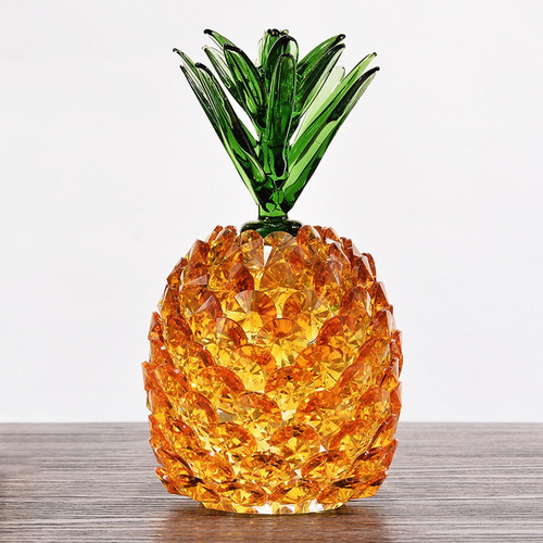 Adorno De Piña De Cristal Cortado En 3d, Estatuilla,