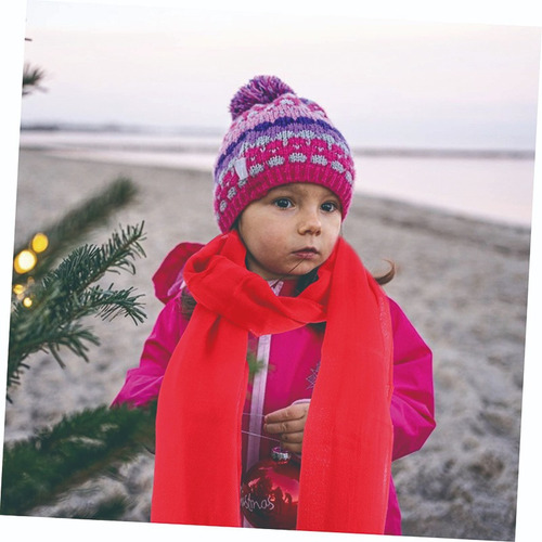 Bufanda Roja Imitación De Cachemira For Niños En Invierno