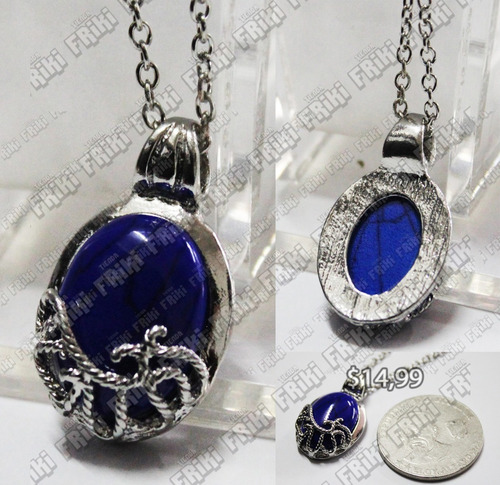 Imagen 1 de 5 de Collar The Vampire Diaries Azul Con Plata (tienda Friki)