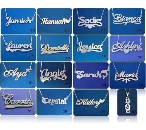 Dije Collar Nombre Personalizado En Plata 950 Tiendataller